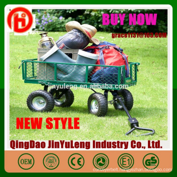 Garden Mesh Cart Heavy Duty Steel Metal Yard Farm Firewood Beach Landscaping Garden Wagon Cart